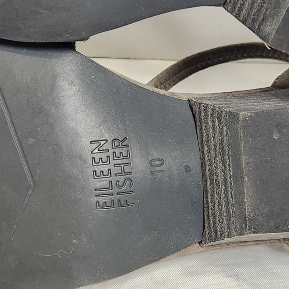 Eileen Fisher Gray Suede Crisscross Heels - Picture 10 of 10